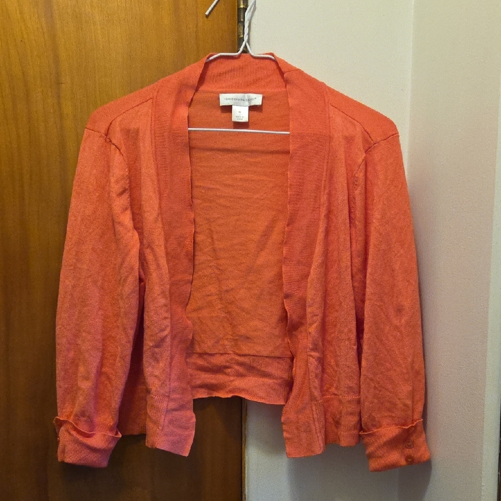 Christopher & Banks Vibrant Orange Cardigan